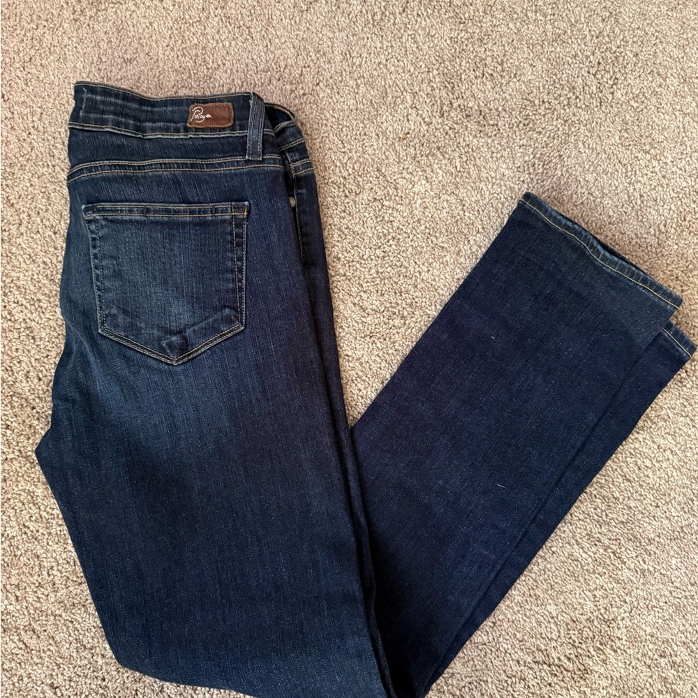 PAIGE Blue Straight Leg Jeans Premium Denim